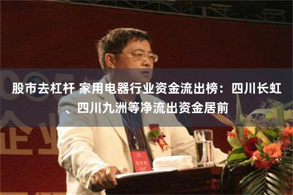 股市去杠杆 家用电器行业资金流出榜：四川长虹、四川九洲等净流出资金居前