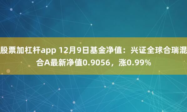 股票加杠杆app 12月9日基金净值：兴证全球合瑞混合A最新净值0.9056，涨0.99%