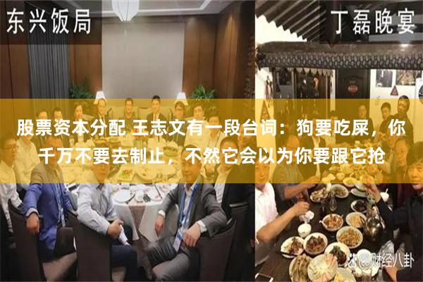 股票资本分配 王志文有一段台词：狗要吃屎，你千万不要去制止，不然它会以为你要跟它抢