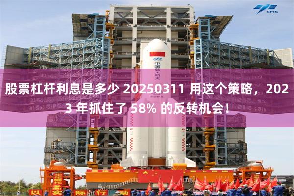 股票杠杆利息是多少 20250311 用这个策略，2023 年抓住了 58% 的反转机会！